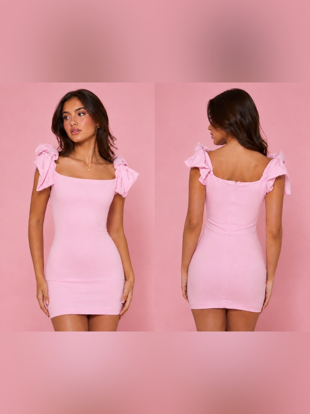Wild Fable Pink Bow Sleeve Bodycon Mini Dress | Coquette Barbiecore Dress